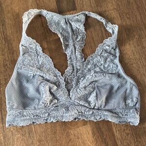 Lace Racerback Bralette - Gray